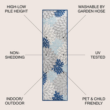 Minori Floral High-low Area Rug